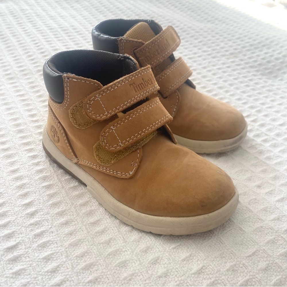 Timberland Toddler Toddle Tracks Hook-and-Loop Boot Wheat Nubuck size 9.5 - Picture 4 of 10